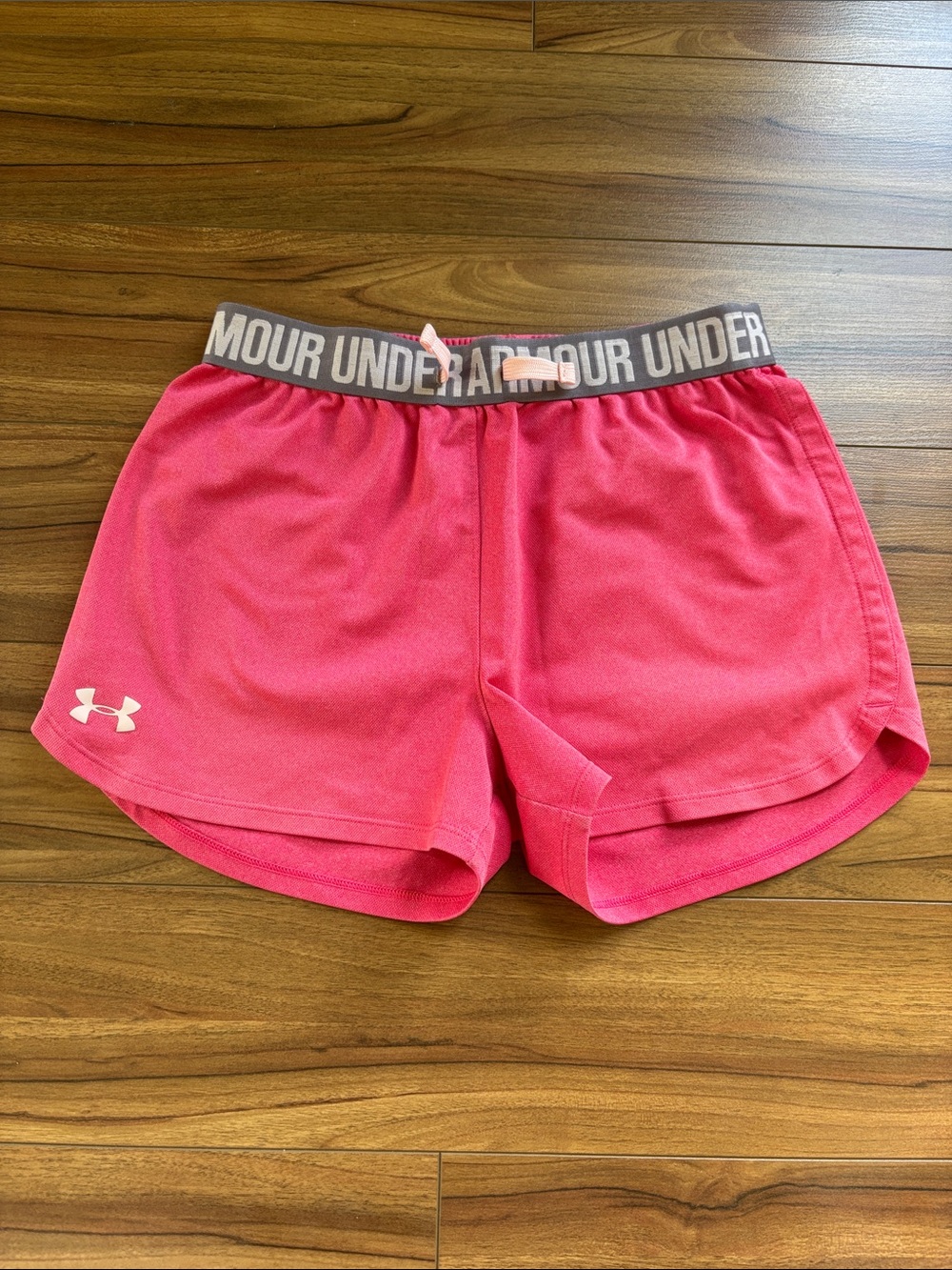 Under Armour Pink Women's Athletic Shorts with Branded Waistband
